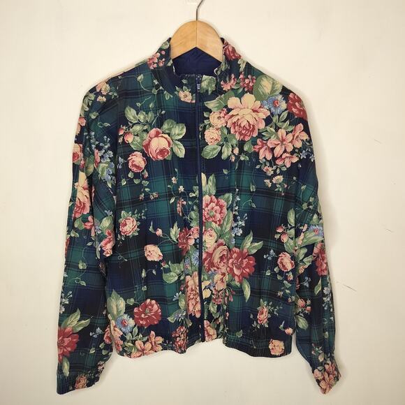 Orvis Vintage Floral + Plaid Jacket Zip Up Grannycore - Picture 1 of 10